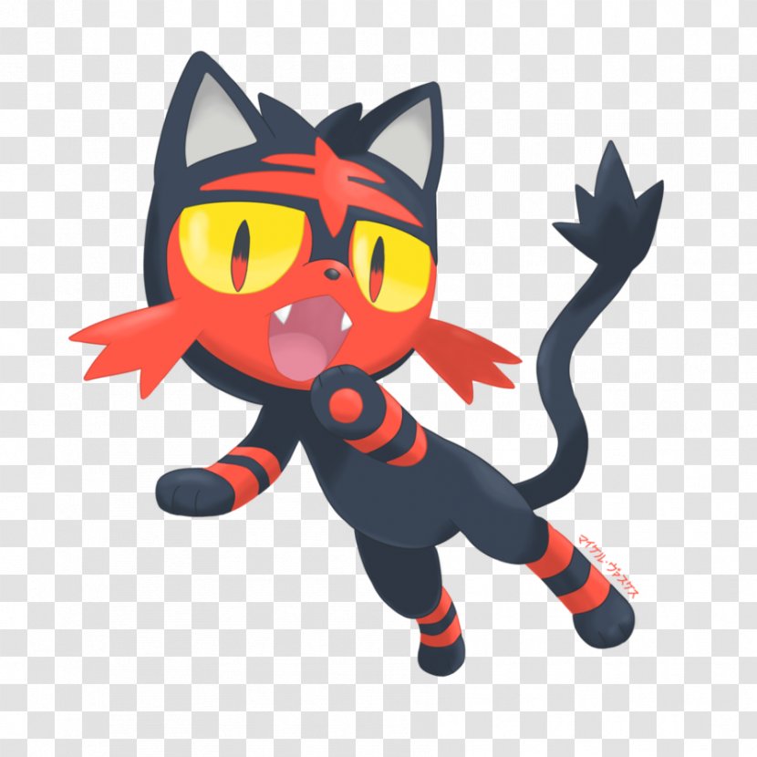 Pokémon Ultra Sun And Moon & Litten - Orange - Cat Transparent PNG