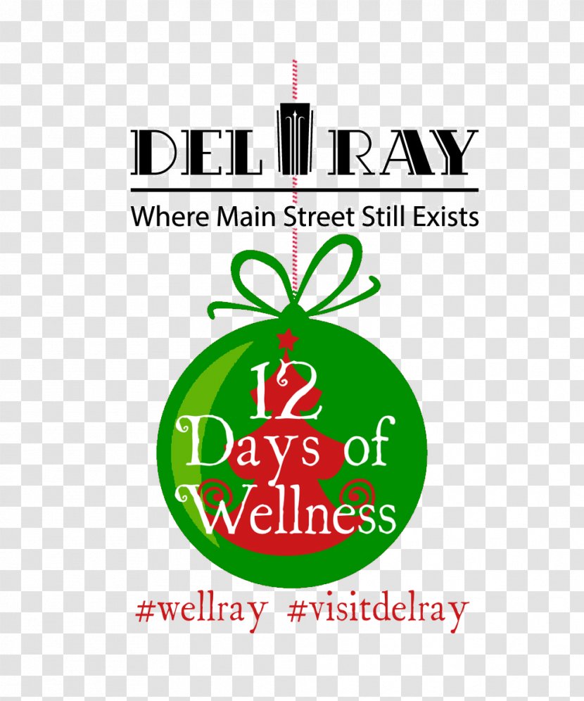 Del Ray Logo Health, Fitness And Wellness Brand Christmas Ornament Transparent PNG