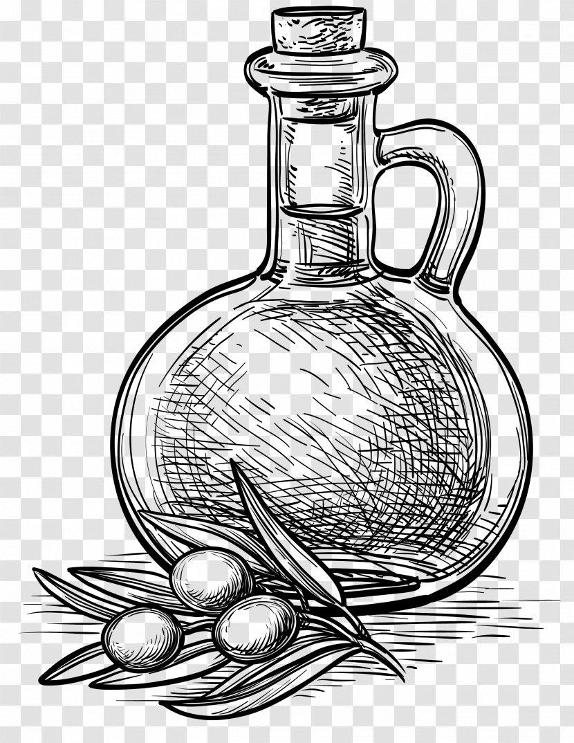 Drawing Royalty-free Sketch - Barware - Vector Olive Oil Transparent PNG