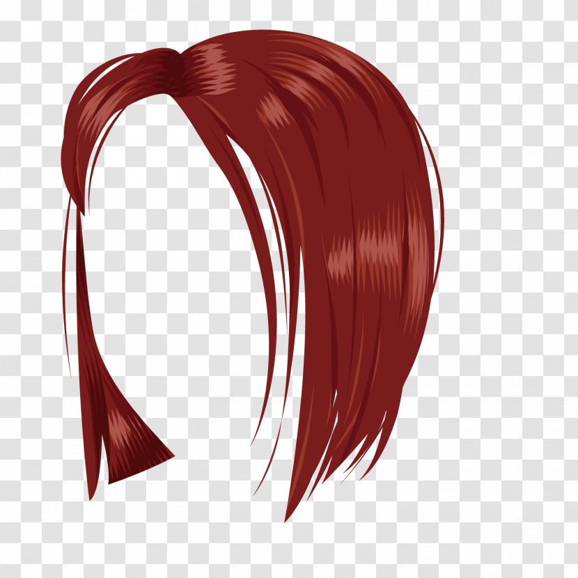 Wig Woman Red - Capelli - Wine Mature Female Transparent PNG