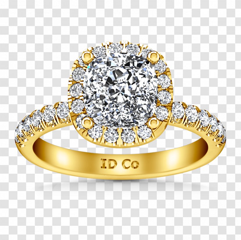 Diamond Cut Engagement Ring Transparent PNG