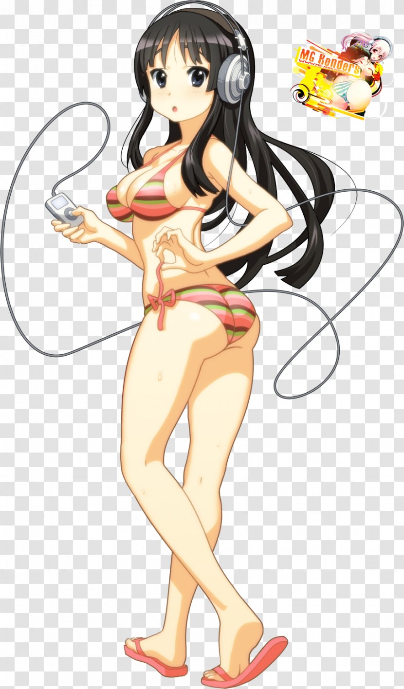 Mio Akiyama Black Hair Swimsuit Brown - Frame - Tree Transparent PNG