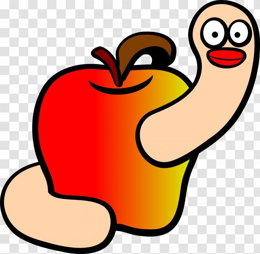 Worm Cartoon Apple Clip Art - Tasty Transparent PNG