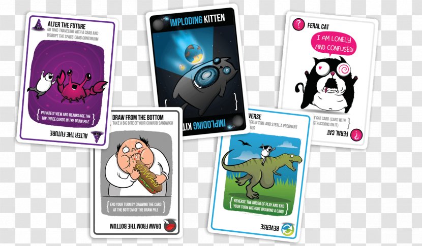 Exploding Kittens Card Game Playing - Communication Device Transparent PNG