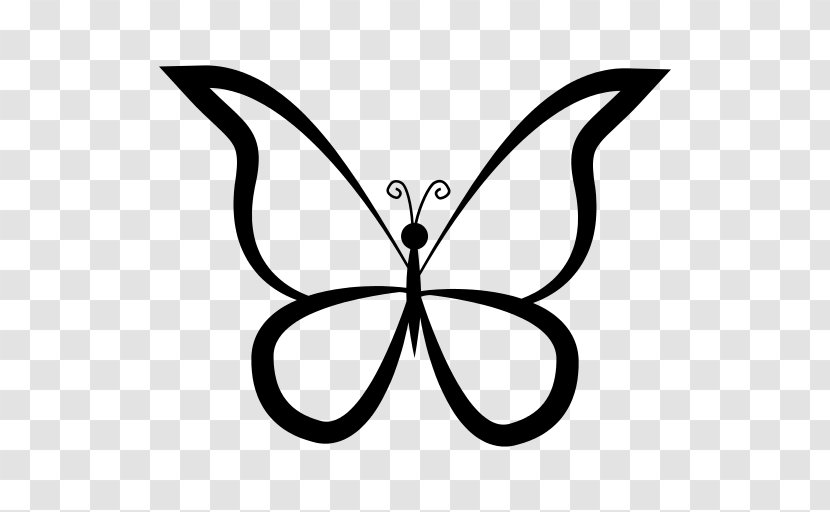 Butterfly Clip Art - White - Coloring Book Symbol Transparent PNG