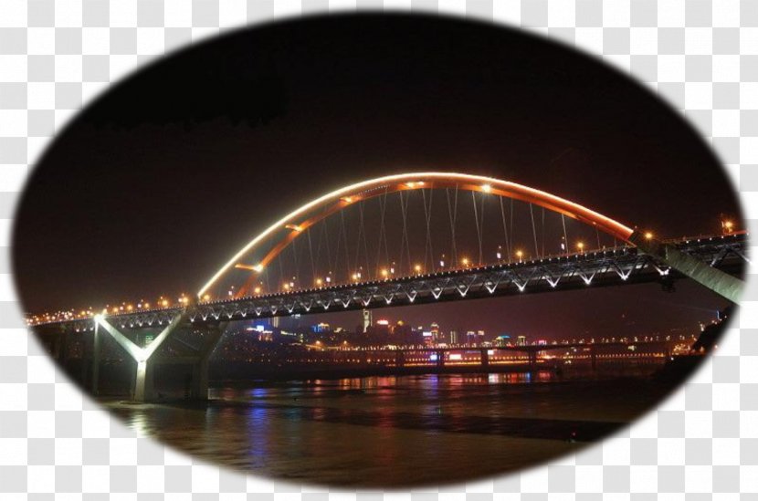 Bridge–tunnel Arch Bridge Desktop Wallpaper - Night - Yangtze River Transparent PNG