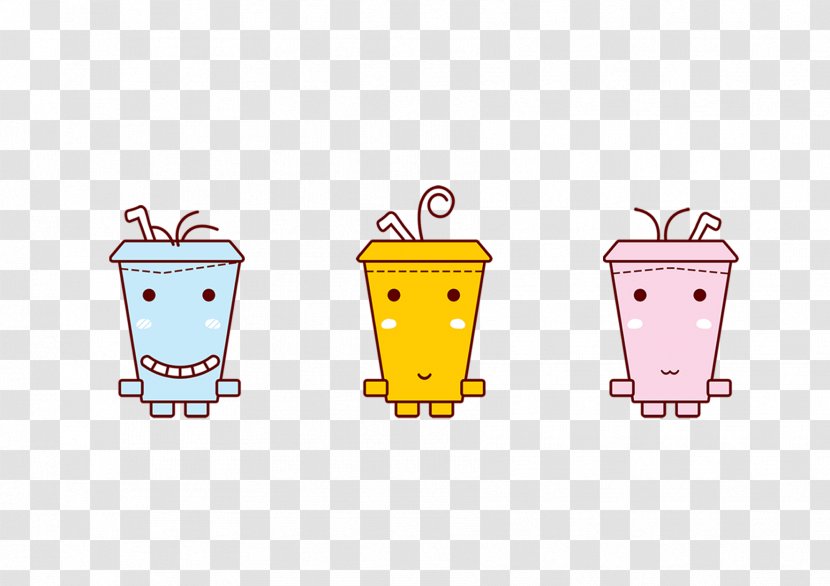 Plastic Cup Cartoon - Material - Tea Transparent PNG