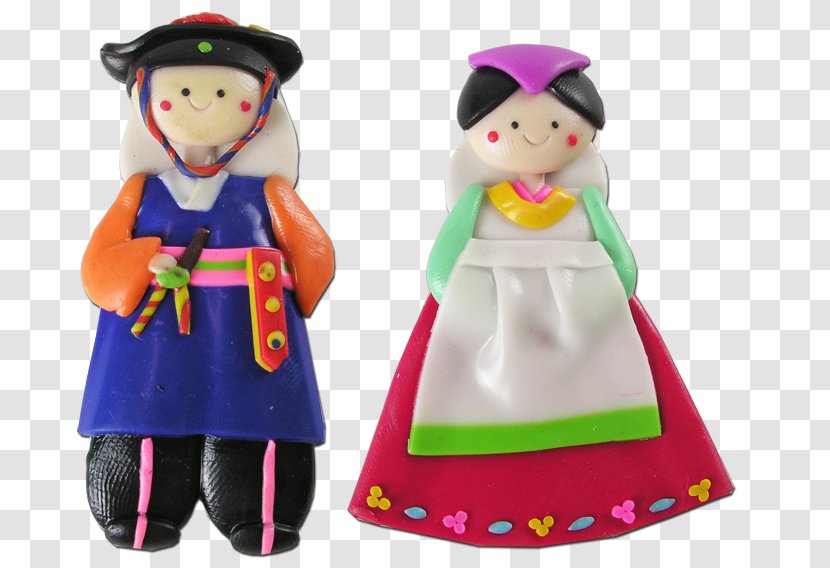 Doll Refrigerator Magnets Korea Hanbok Craft - Child - Korean Traditional Transparent PNG