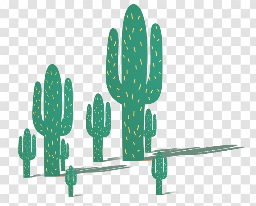 Cactaceae Poster Child - Cartoon - The Cactus In Desert Transparent PNG