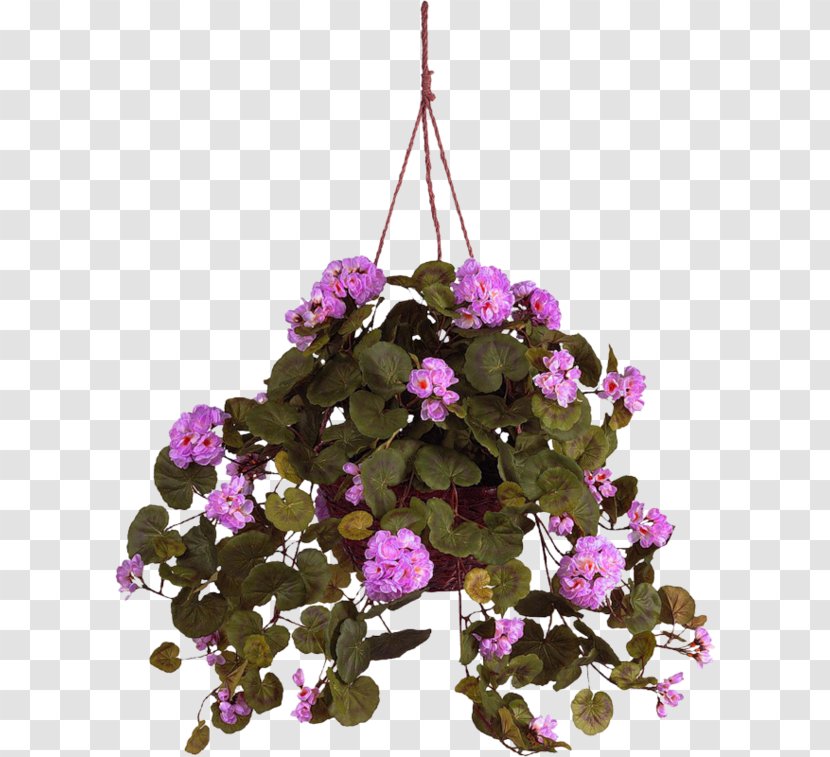 Nearly Natural 6609-RD Geranium Han/ Ng Basket Silk Plant Crane's-bill Flower 19 Hanging Artificial UV Resistant - Leaf Transparent PNG