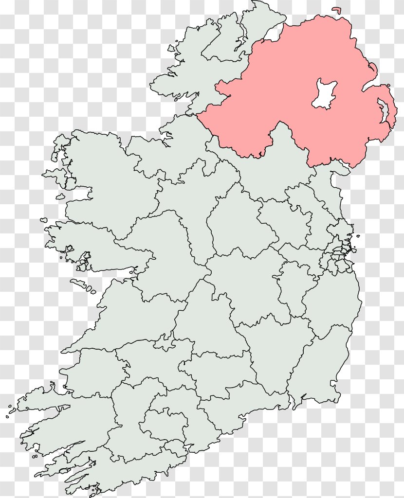Ireland Line Art Point Map - Tuberculosis Transparent PNG