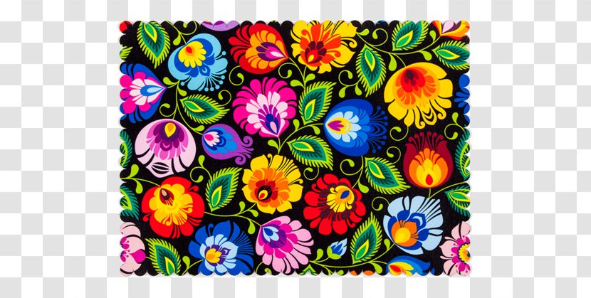 Table Łowicz County Cloth Napkins Floral Design Ludowidła.pl - Flower - Polish Folk Transparent PNG