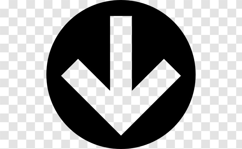 Button Arrow - Monochrome - Down Transparent PNG