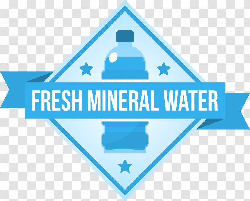 Logo - Mineral Water - Vector Blue Tag Transparent PNG