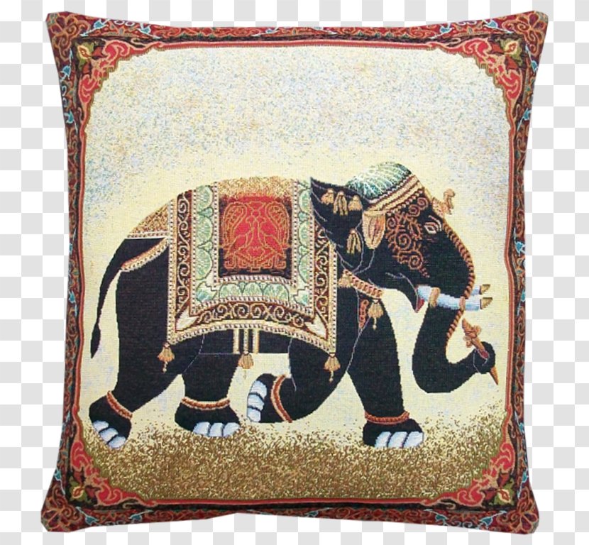 Cushion Throw Pillows Indian Elephant - Tapestry - Pillow Transparent PNG