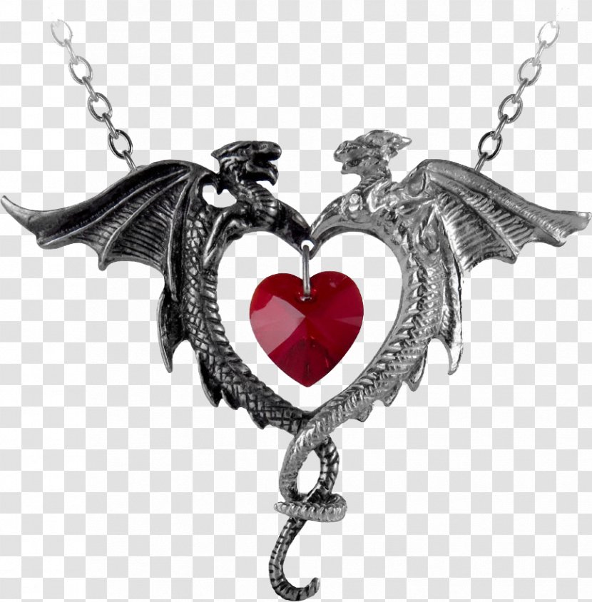 Necklace Charms & Pendants Jewellery Dragon Pewter - Heart - NECKLACE Transparent PNG