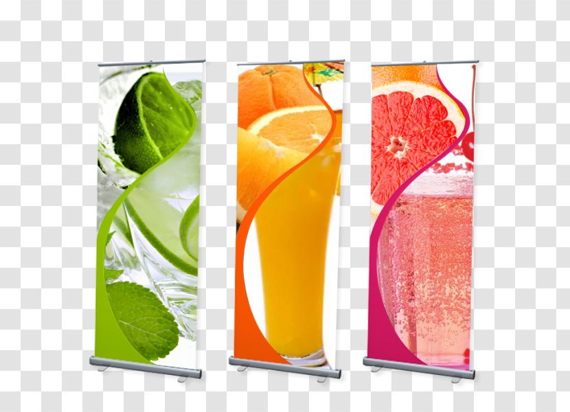 Juice Sea Breeze Cocktail Garnish Orange Drink Health Shake - Advertising - Roll Up Banner Transparent PNG