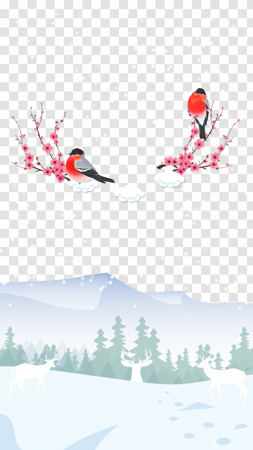 Dongzhi Winter Poster Illustration - Branch - Scenery Transparent PNG