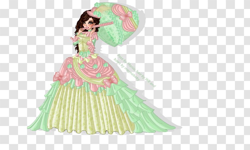 Costume Design Gown Green - Fashion Illustration - Victorian Dress Transparent PNG