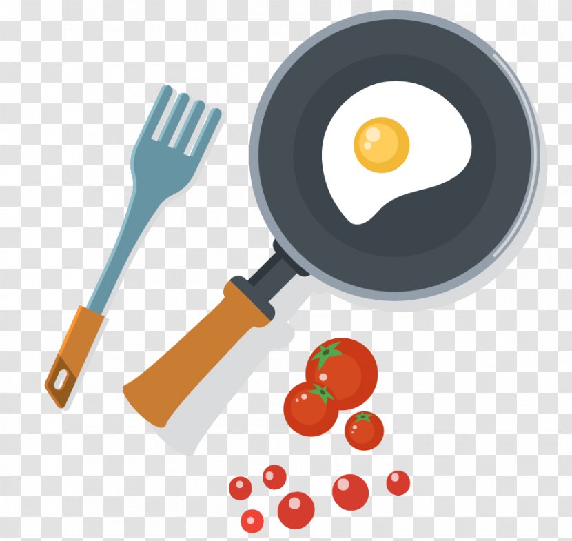 Hamburger Fast Food Mexican Cuisine Kitchen - Frying Pan - Vector Fork Cutlery Transparent PNG