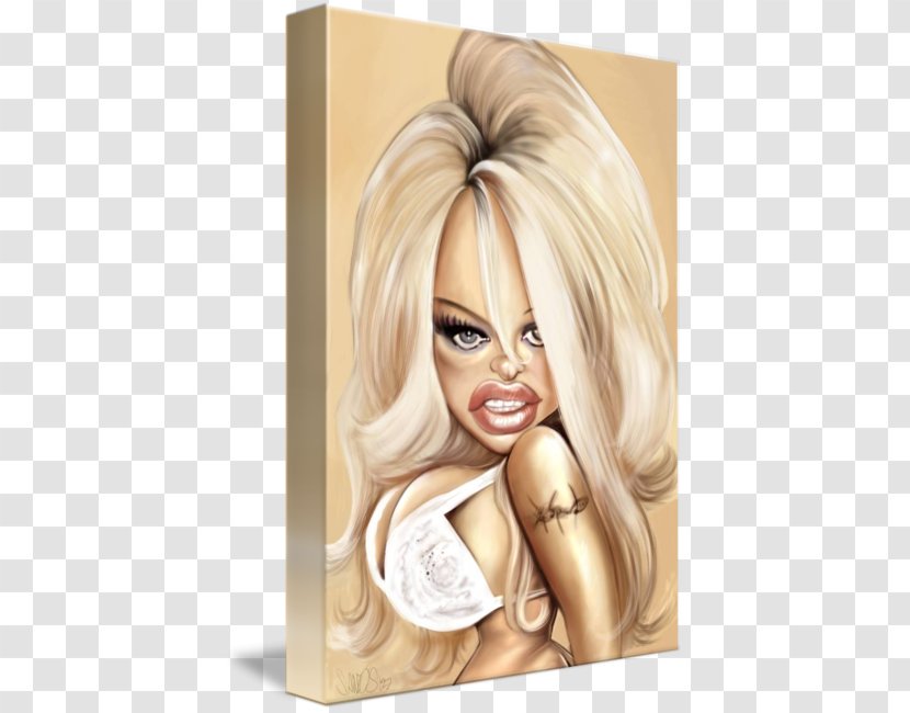 Pamela Anderson Portrait Baywatch Caricature Drawing - Silhouette Transparent PNG