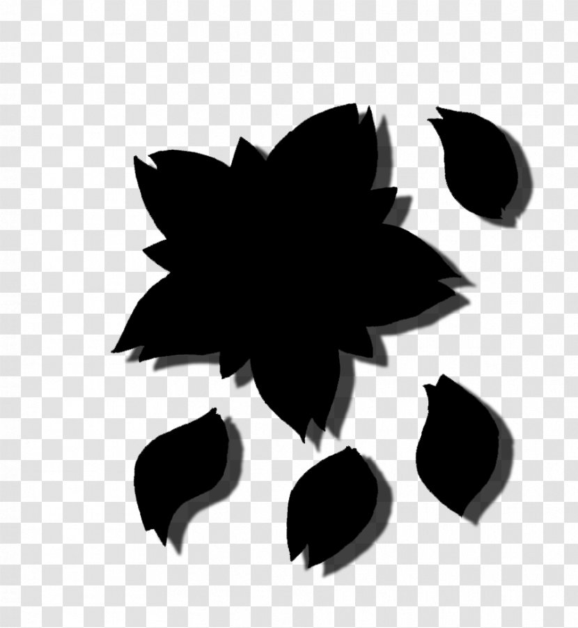 Leaf Flower Silhouette Font Tree - Plants - Black Transparent PNG