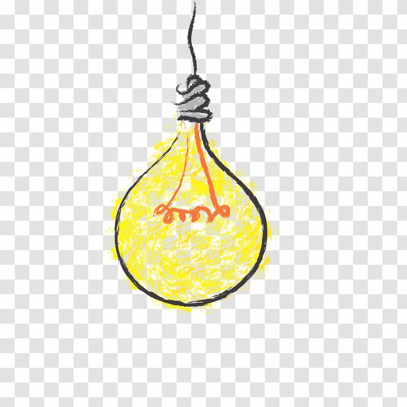 Incandescent Light Bulb Lamp - Idea - Painted Yellow Transparent PNG
