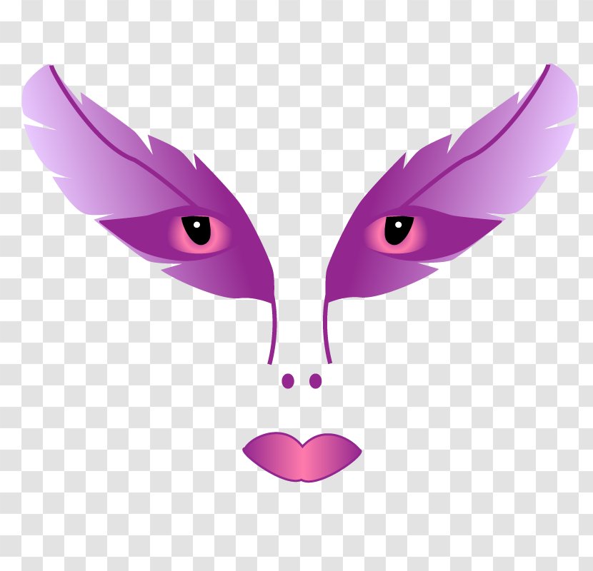 Bird Lilac Butterfly - Mask - Feather Masks Transparent PNG