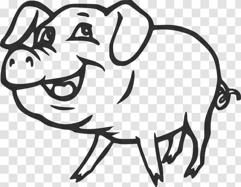 Terrestrial Animal Animals Black And White Clip Art - Frame - Three Little Pigs Transparent PNG