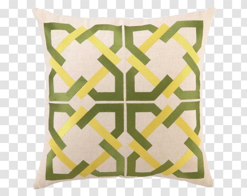 Throw Pillow Cushion Green Linen Transparent PNG