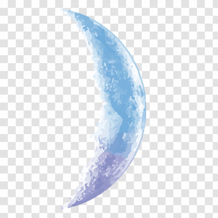 Moon Euclidean Vector - Blue - Sky Half Transparent PNG