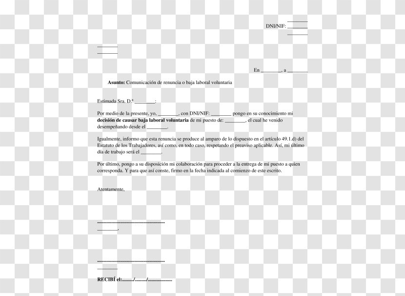 Waiver Letter Labour Law Carta Comercial Contract - Cartas Transparent PNG