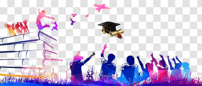 Graduation Ceremony Cap - Academic Department - Book Bachelor Hat Youth Back Element Background Transparent PNG