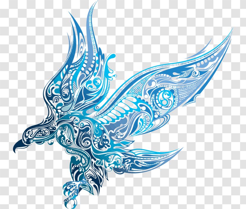 Bird Abstract Eagle - Temporary Tattoo - Abstrack Transparent PNG