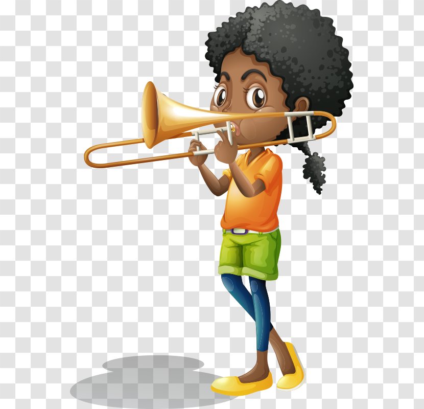 Musical Instrument Royalty-free Child Illustration - Watercolor - Cute Cartoon Children Play Trumpet Transparent PNG