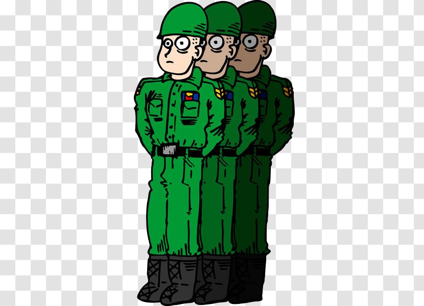 Army Men Soldier Cartoon Drawing - Profession - Soldiers Standing In Line Transparent PNG
