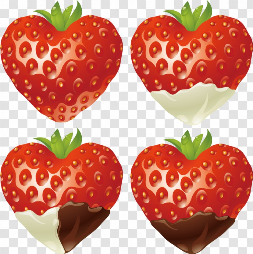 Strawberry Juice Heart - Drawing - Red Pattern Transparent PNG