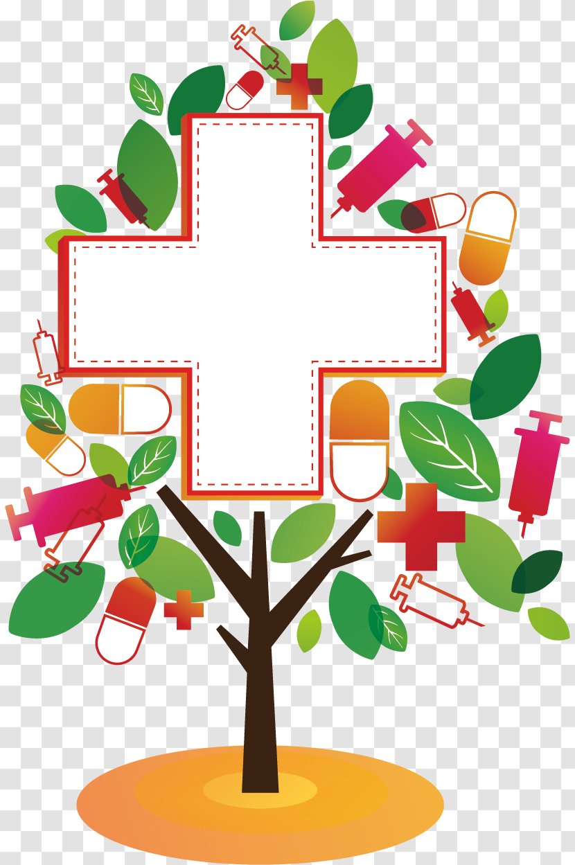 Red Cross Medical Abstract Tree - Symbol - Disease Transparent PNG