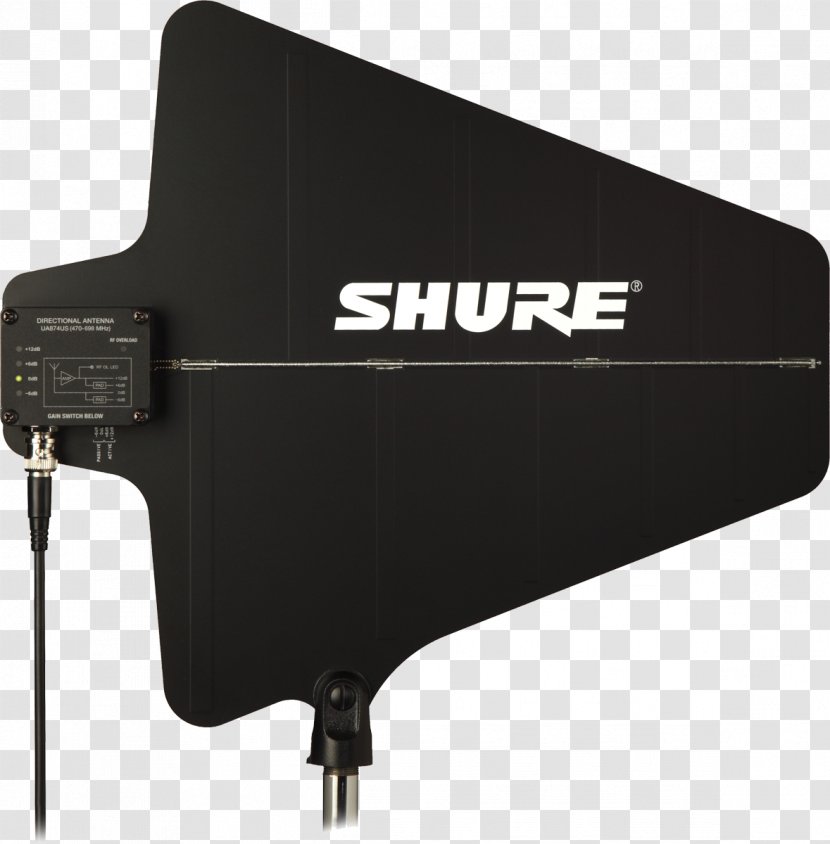 Microphone Directional Antenna Ultra High Frequency Aerials Shure UA874US - Ua874us Transparent PNG