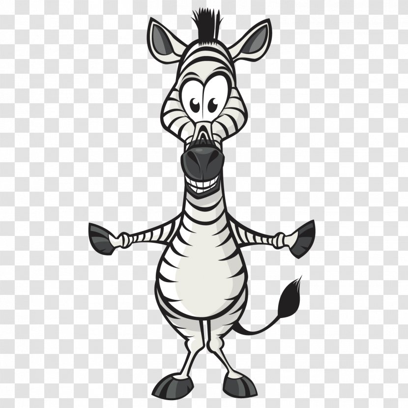 Cartoon Animal Clip Art - Wildlife - Cute Zebra Transparent PNG