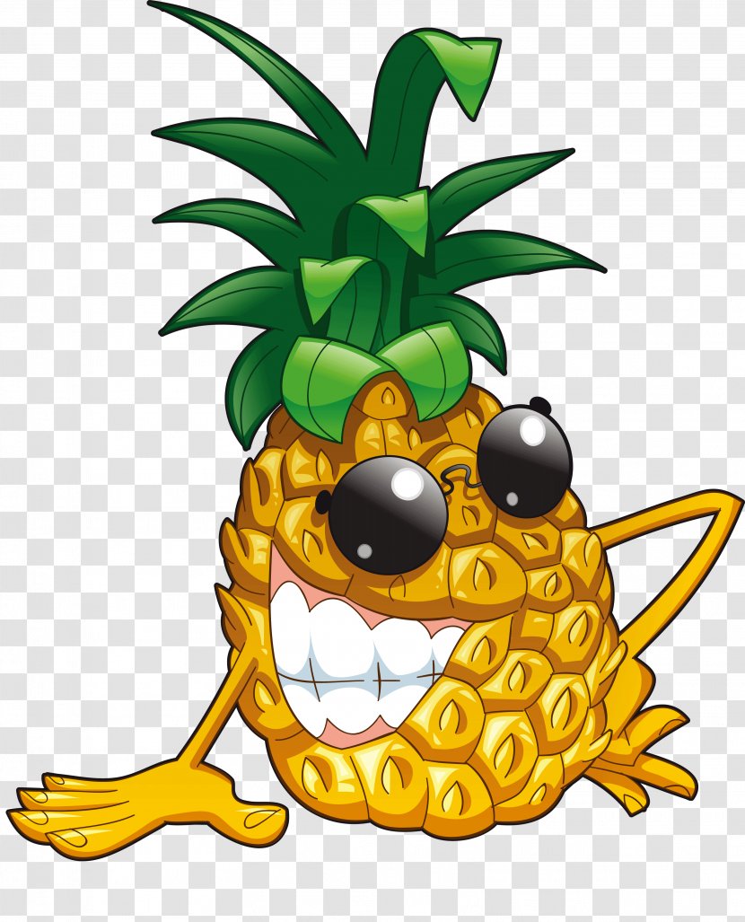 Clip Art Pineapple Illustration Smiley Fruit - Organism - Christmas Greetings Transparent PNG