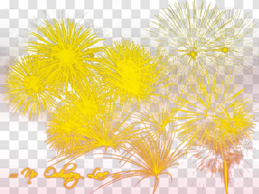 Yellow On Red Fireworks - Silhouette - Tree Transparent PNG
