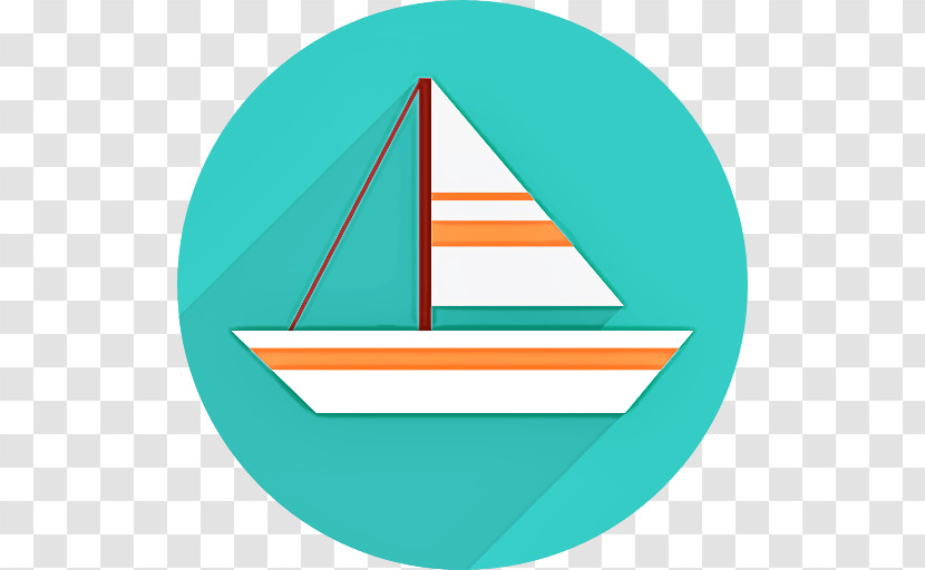 Turquoise Sailboat Boat Sail Line Transparent PNG