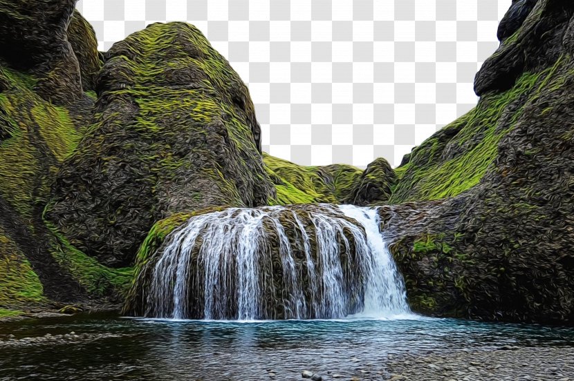 Waterfall - Highland - Forest Valley Transparent PNG