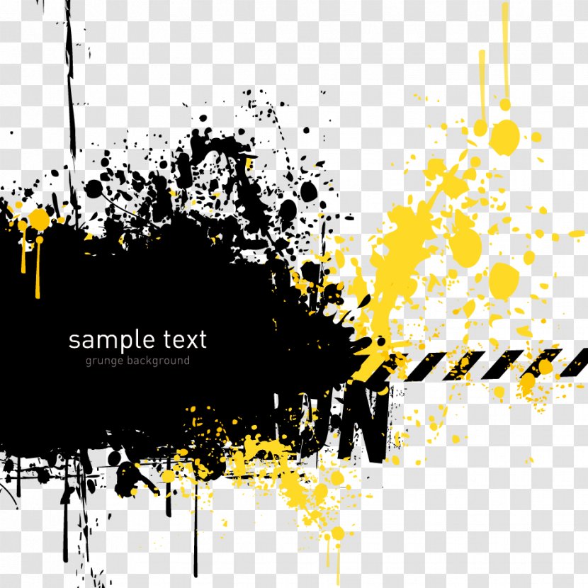 Grunge Yellow - Text - Vector Abstract Pattern Transparent PNG