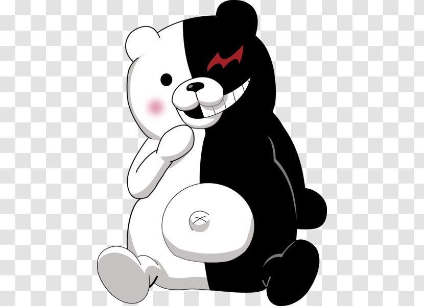 Danganronpa 2: Goodbye Despair Danganronpa: Trigger Happy Havoc V3: Killing Harmony T-shirt Bear - Cartoon - Black And White Transparent PNG