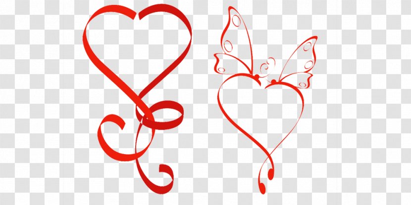 Heart Euclidean Vector - Cartoon - Ribbon B Transparent PNG