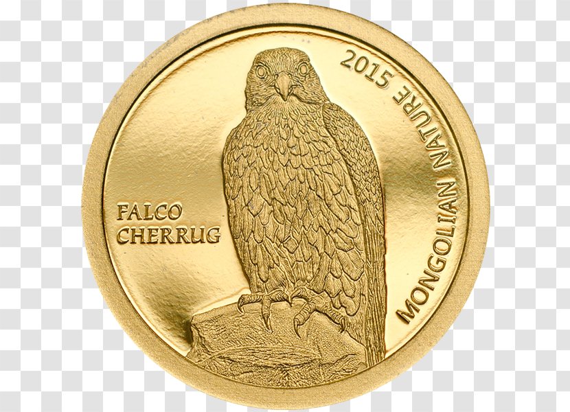 Mongolian Tögrög Gold Coin - Mohur - Saker Falcon Transparent PNG