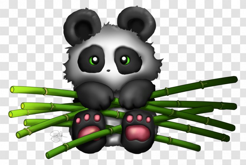 Giant Panda Bamboo Cuteness - Technology - Hand-painted Transparent PNG