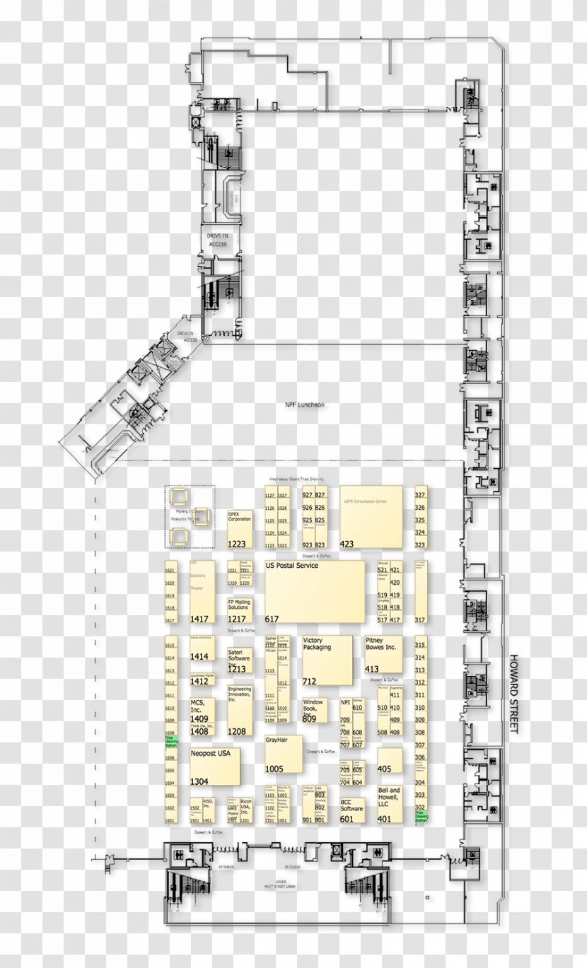 Baltimore Convention Center Floor Plan Architectural Rendering - Toy Exhibition Hall Transparent PNG